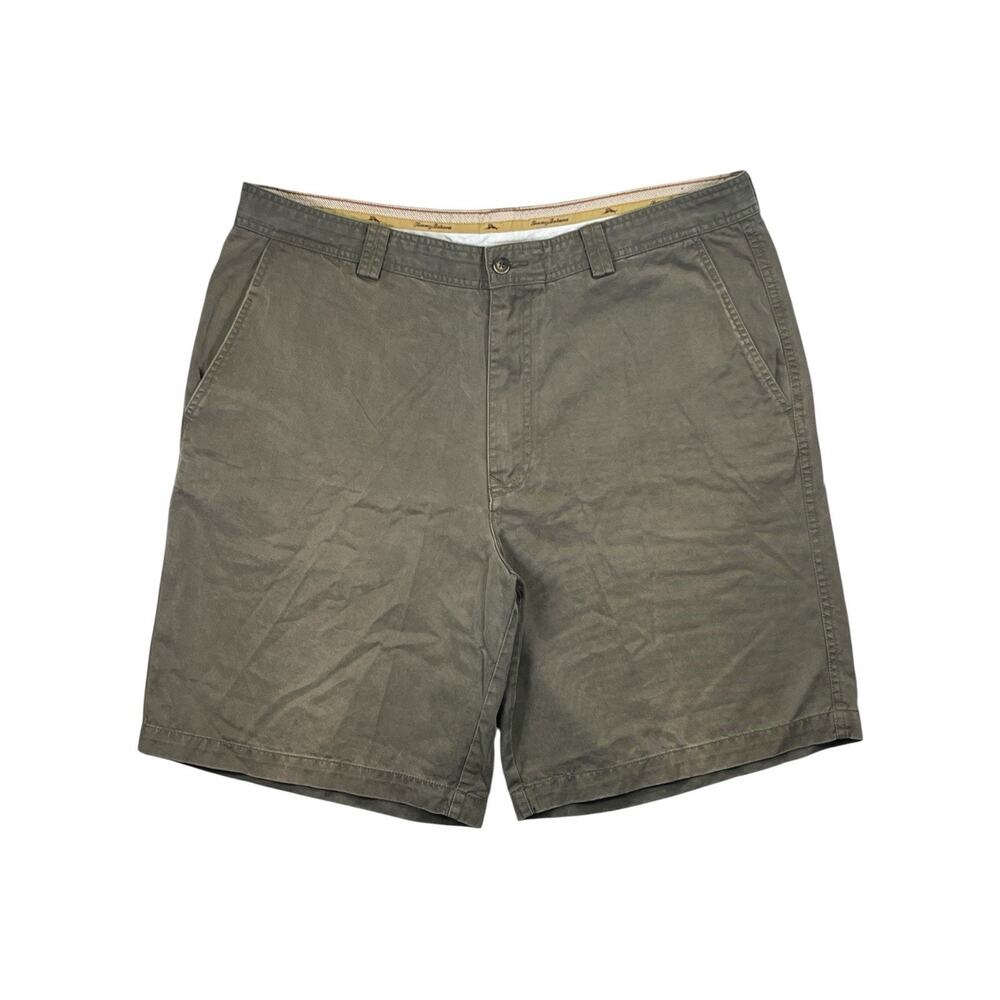 Tommy Bahama Men’s Shorts 35 Army Green Tencel Cotton Blend Casual
